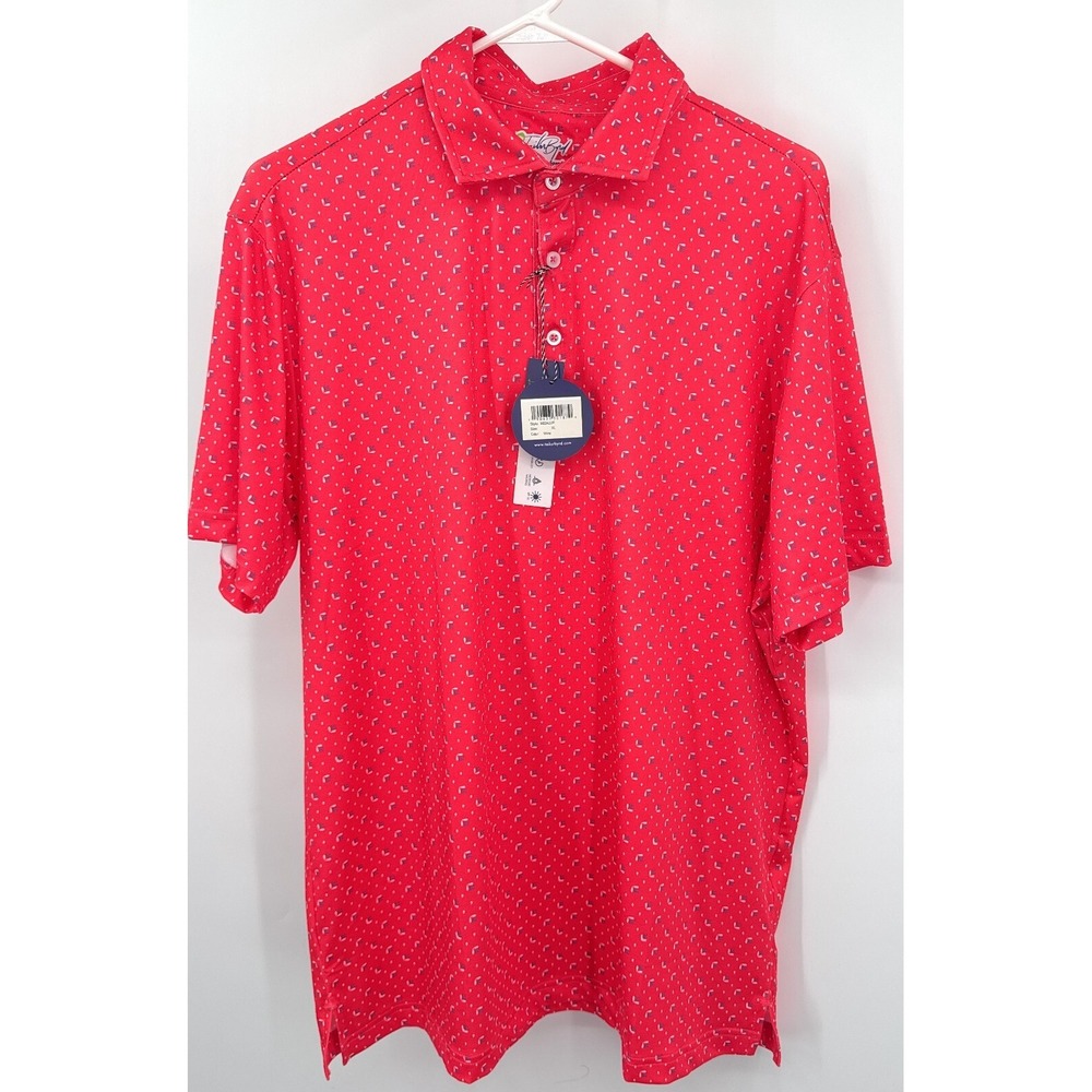 TailorByrd Performance Wicking All Over Print Golf Polo Shirt Mens Size XL